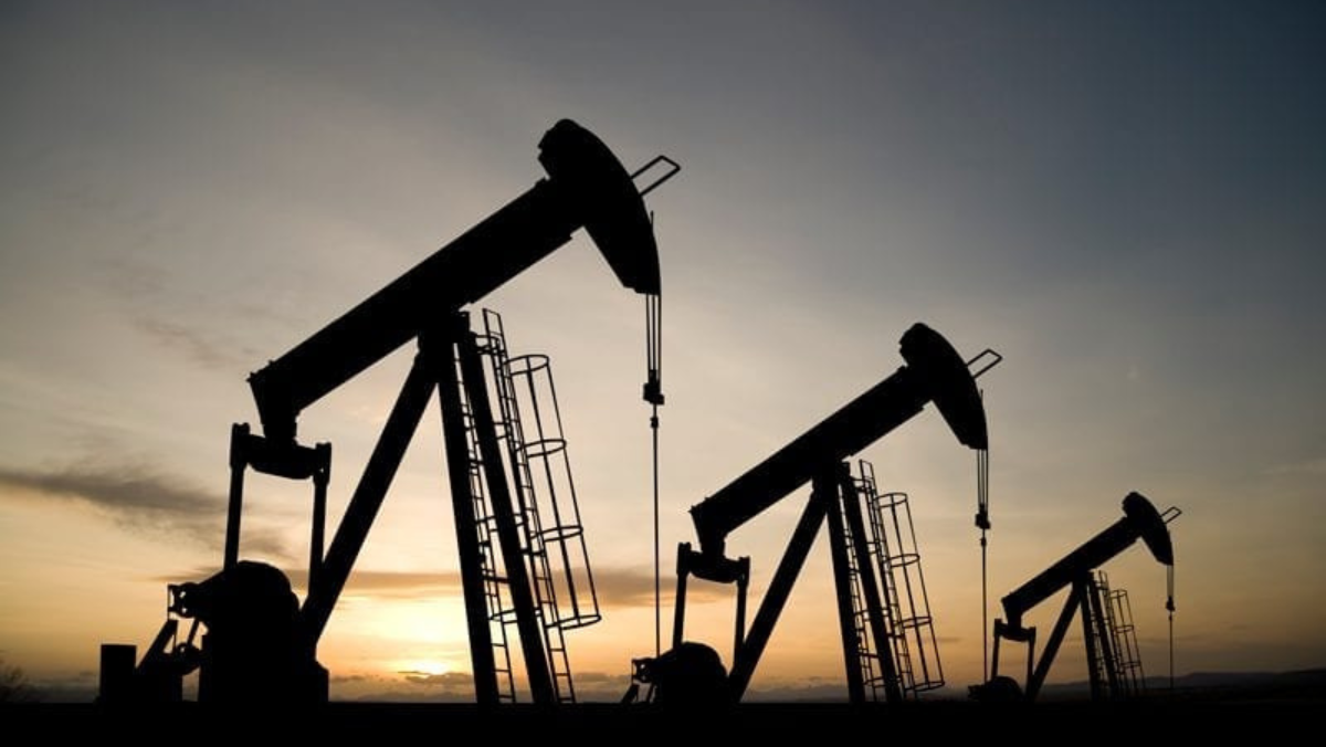 Oil pumpjacks silhouetted against the sky, symbolising orphan and idle wells