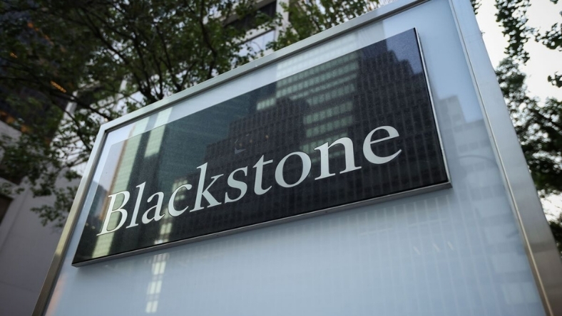 Blackstone corporate sign outside office building