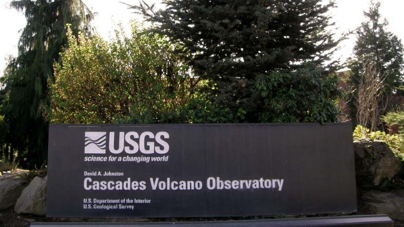 U.S. Geological Survey research facility sign